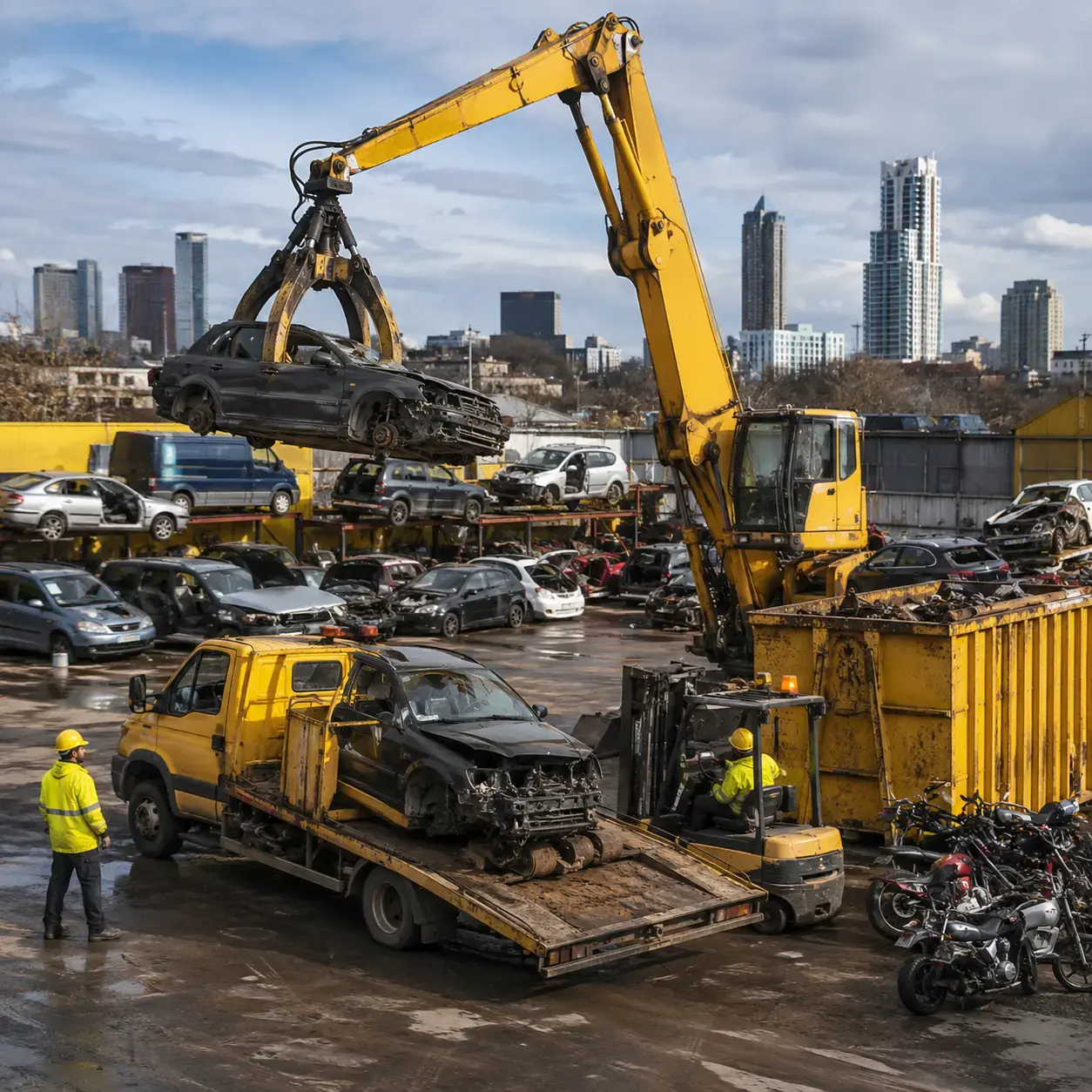 Scrap car recycling