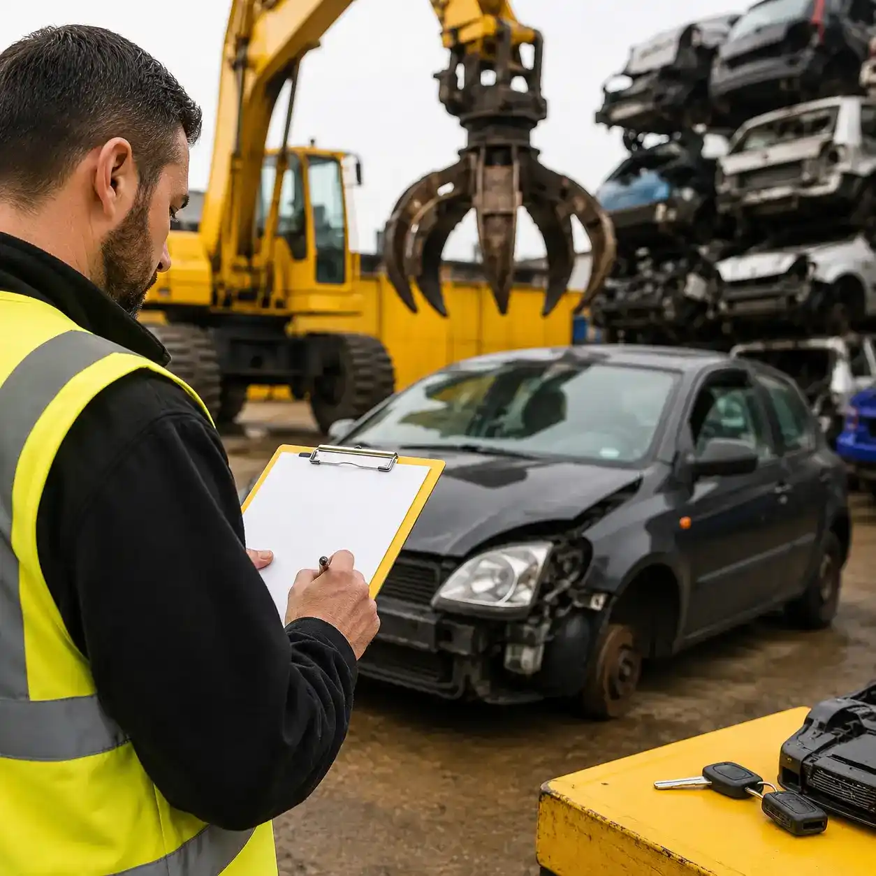 Damaged car inspection